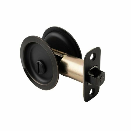 PAMEX Privacy Round Sliding Door Lock with 2-3/8in Backset Standard Venetian Bronze Finish PF2D10